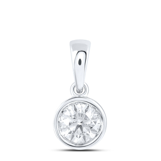 14kt White Gold 3/8 Cttw Diamond Sup Solitaire Pendant