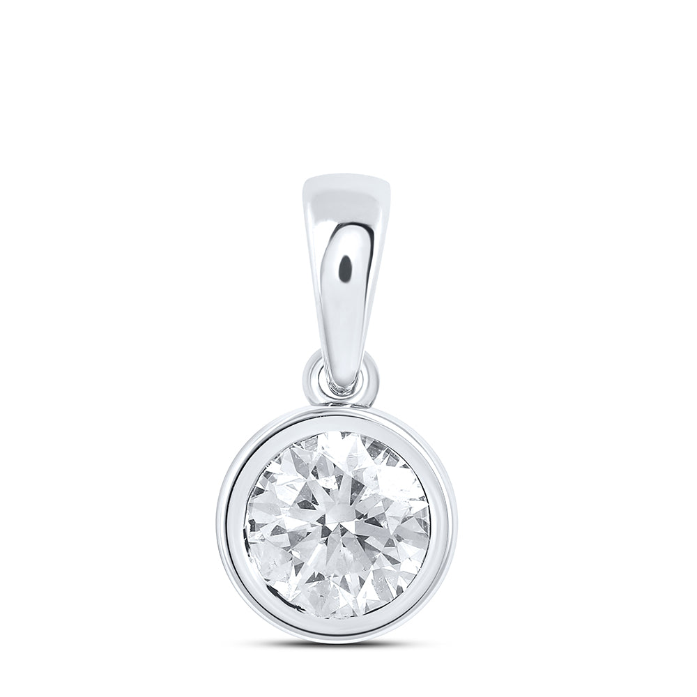 14kt White Gold 1/5 Cttw Diamond Sup Solitaire Pendant