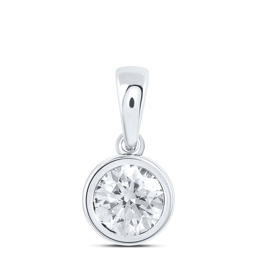 14kt White Gold 1/5 Cttw Diamond Sup Solitaire Pendant