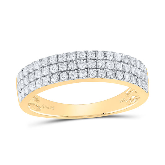 14kt Yellow Or White Gold Diamond Ana M Mens Band