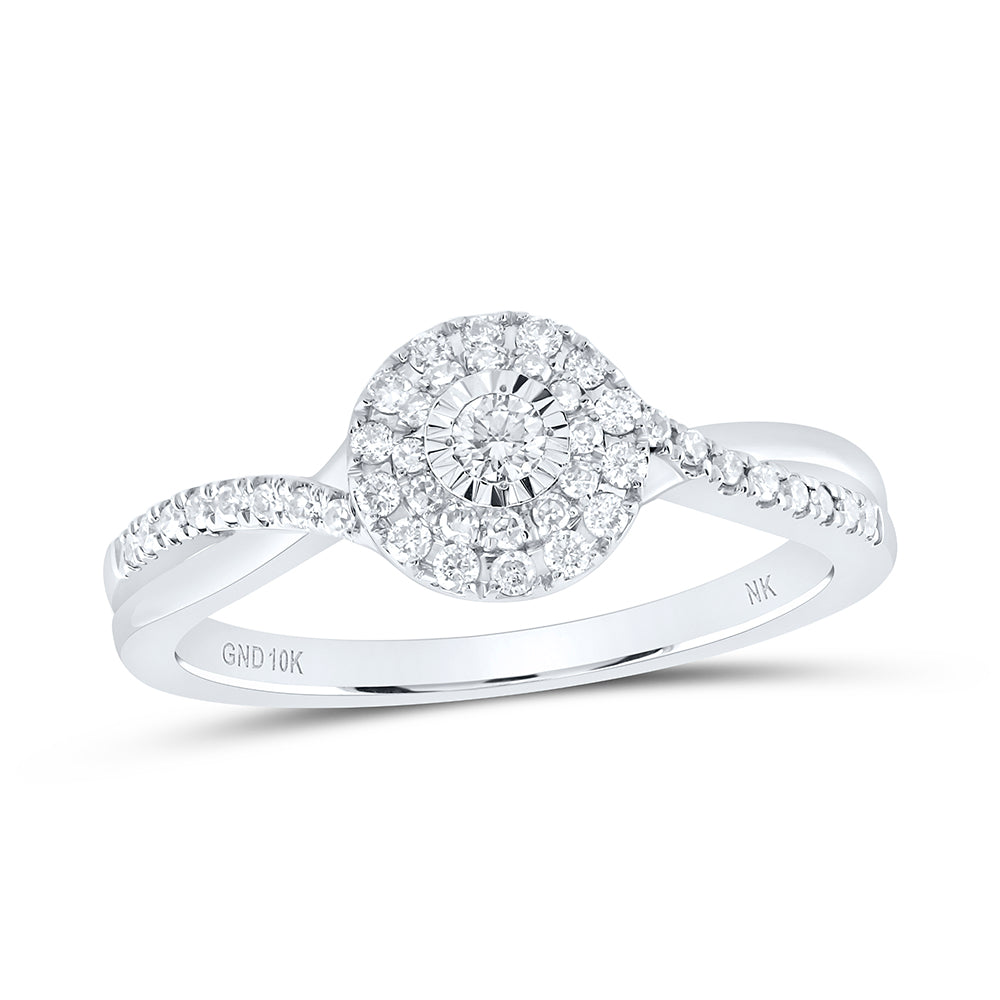 10K White Gold 1/4Ctw Natural Diamond Fashion Ring