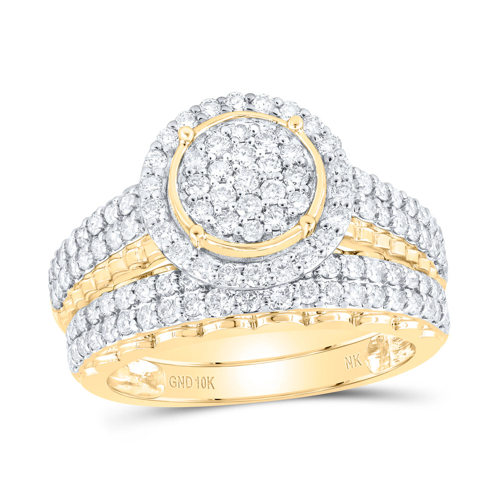 10kt Yellow Or White Gold Diamond Round Shape Trio Set