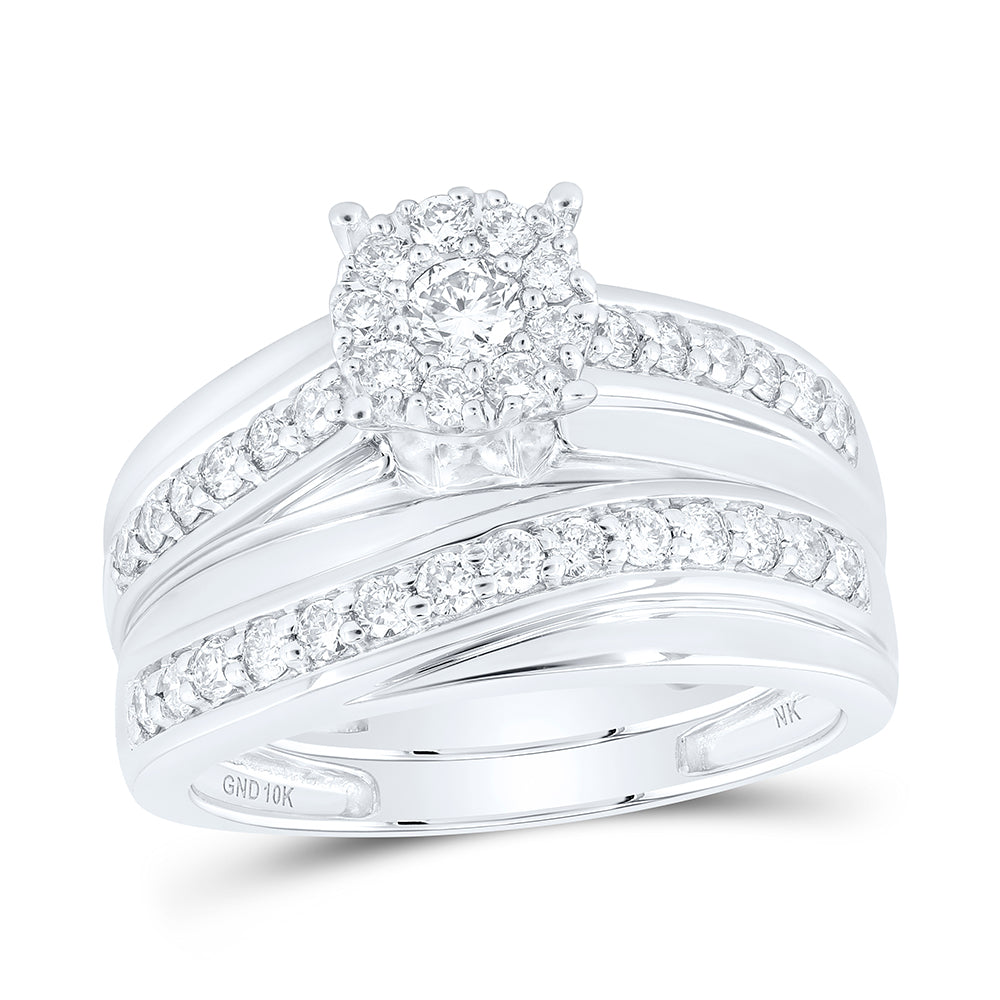 10kt Yellow Or White Gold Diamond Round Shape Trio Set