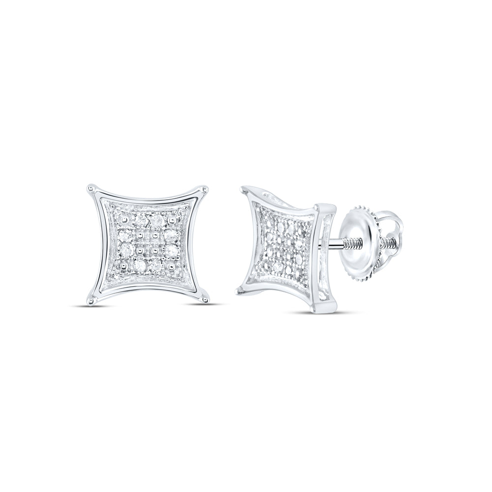 Sterling Silver 1/20Ctw Natural Diamond P4 Gift Earring