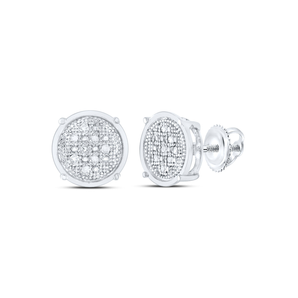 Sterling Silver 1/20 Cttw Diamond Stud Earring