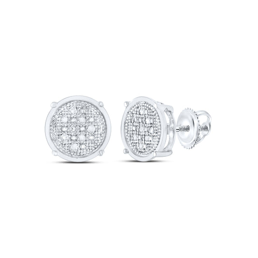 Sterling Silver 1/20 Cttw Diamond Stud Earring