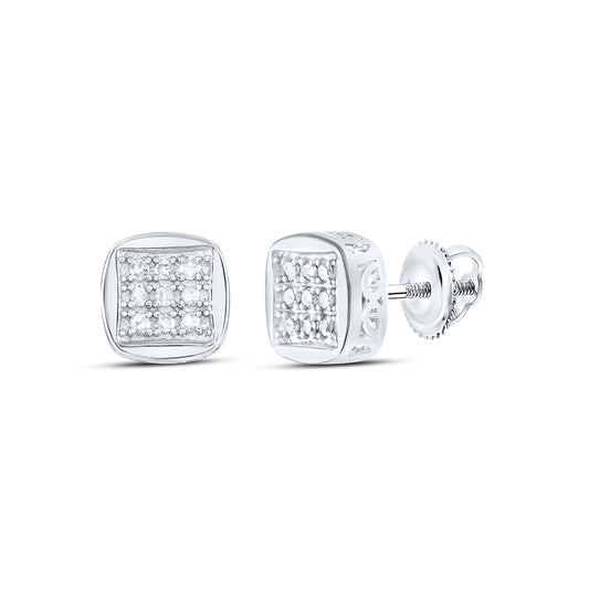 Sterling Silver 1/5 Cttw Diamond Stud Earring