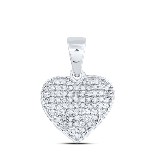 Sterling Silver 1/8 Cttw Diamond Heart Pendant
