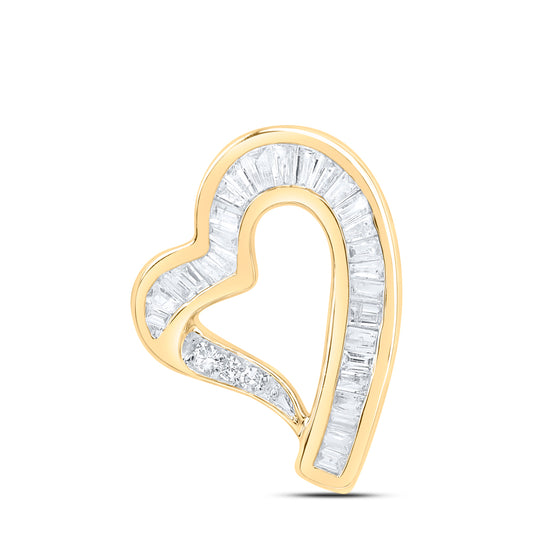 10kt Yellow Or White Gold Diamond Heart Pendant