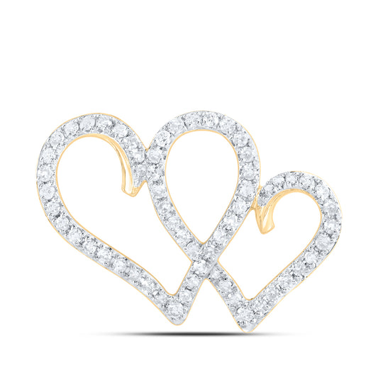 10kt Yellow Or White Gold Diamond Heart Pendant
