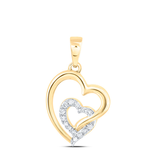 10kt Yellow Or White Gold Diamond Heart Pendant