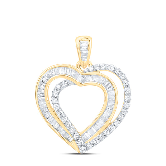 10kt Yellow Or White Gold Diamond Heart Pendant