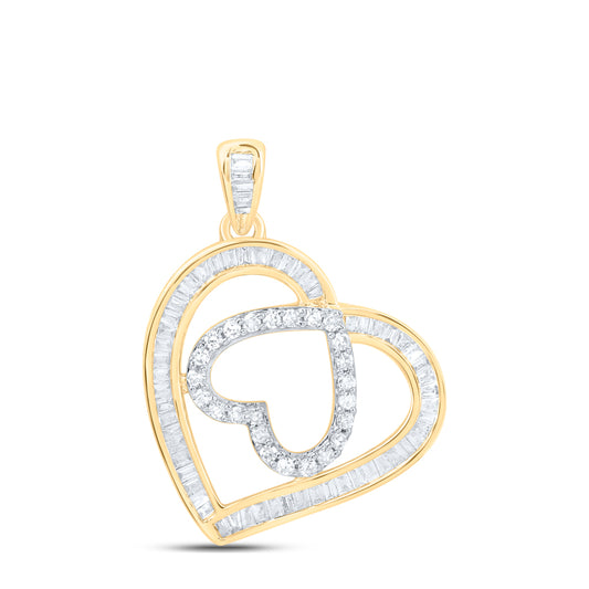 10kt Yellow Or White Gold Diamond Heart Pendant