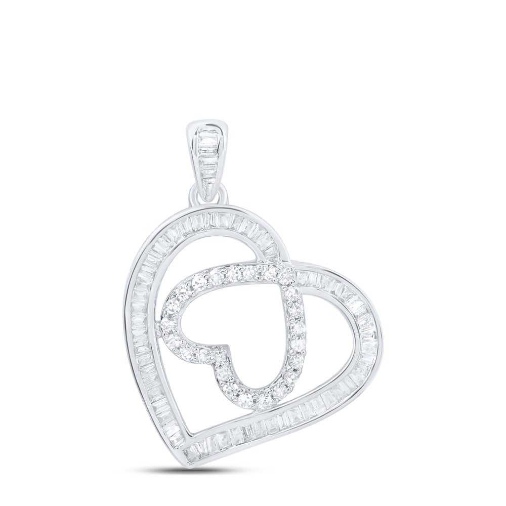 10kt Yellow Or White Gold Diamond Heart Pendant