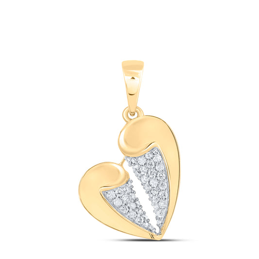 10kt Yellow Or White Or Rose Gold Diamond Heart Pendant
