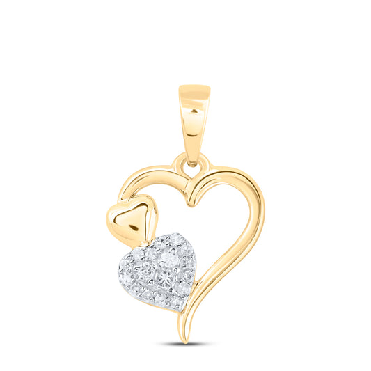10kt Yellow Or White Gold Diamond Heart Pendant