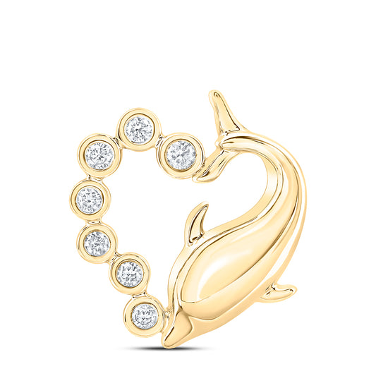 10kt Yellow Or White Gold Diamond Heart Pendant