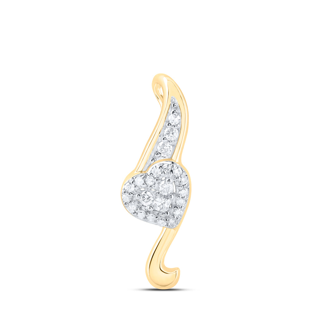 10kt Yellow Or White Gold Diamond Heart Pendant