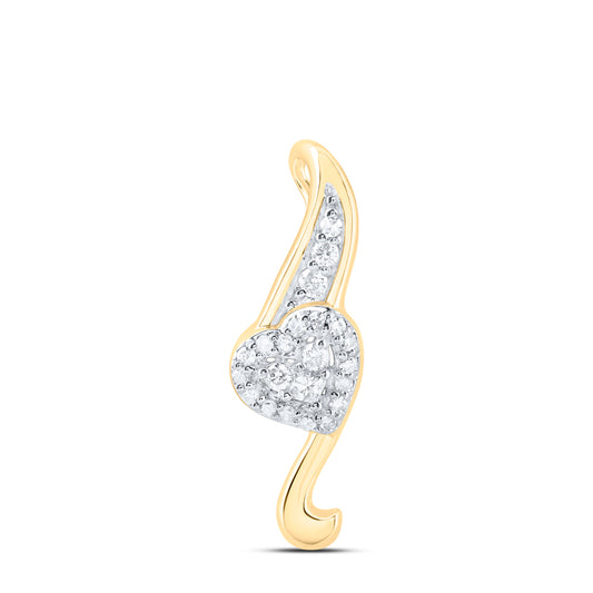 10kt Yellow Or White Gold Diamond Heart Pendant