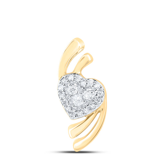 10kt Yellow Or White Gold Diamond Heart Pendant