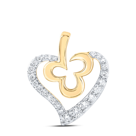 10kt Yellow Or White Gold Diamond Heart Pendant