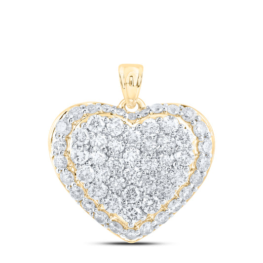 10kt Yellow Or White Gold Diamond Heart Pendant