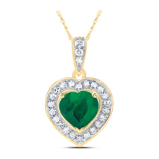 10kt Yellow Or White Or Rose Gold Diamond 5.5x5.5 Mm Em Heart Natural Gem Heart Pendant