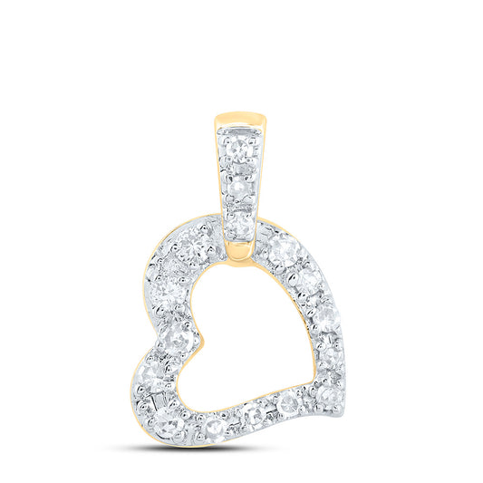 10kt Yellow Or White Or Rose Gold Diamond Heart Pendant