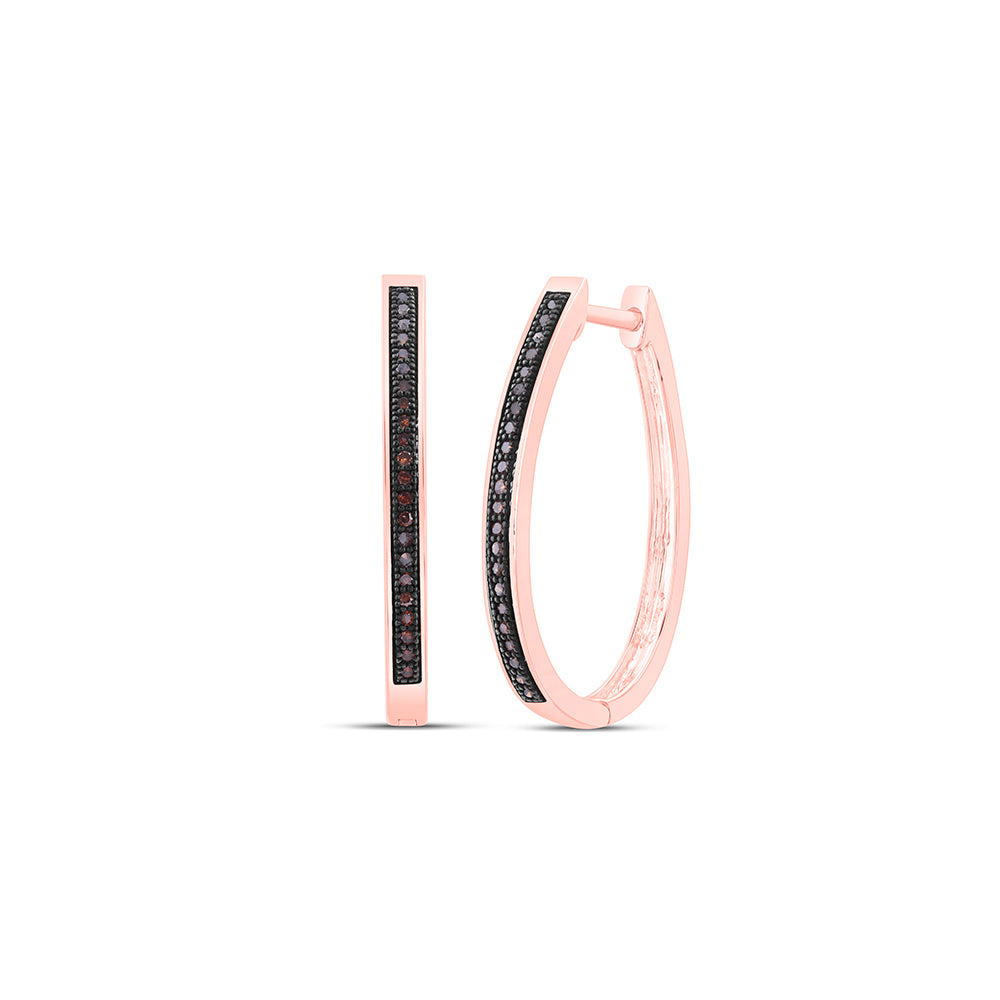 10K Rose Gold 1/6Cttw Diamond Fashion Hoops