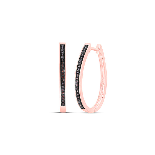 10K Rose Gold 1/6Cttw Diamond Fashion Hoops