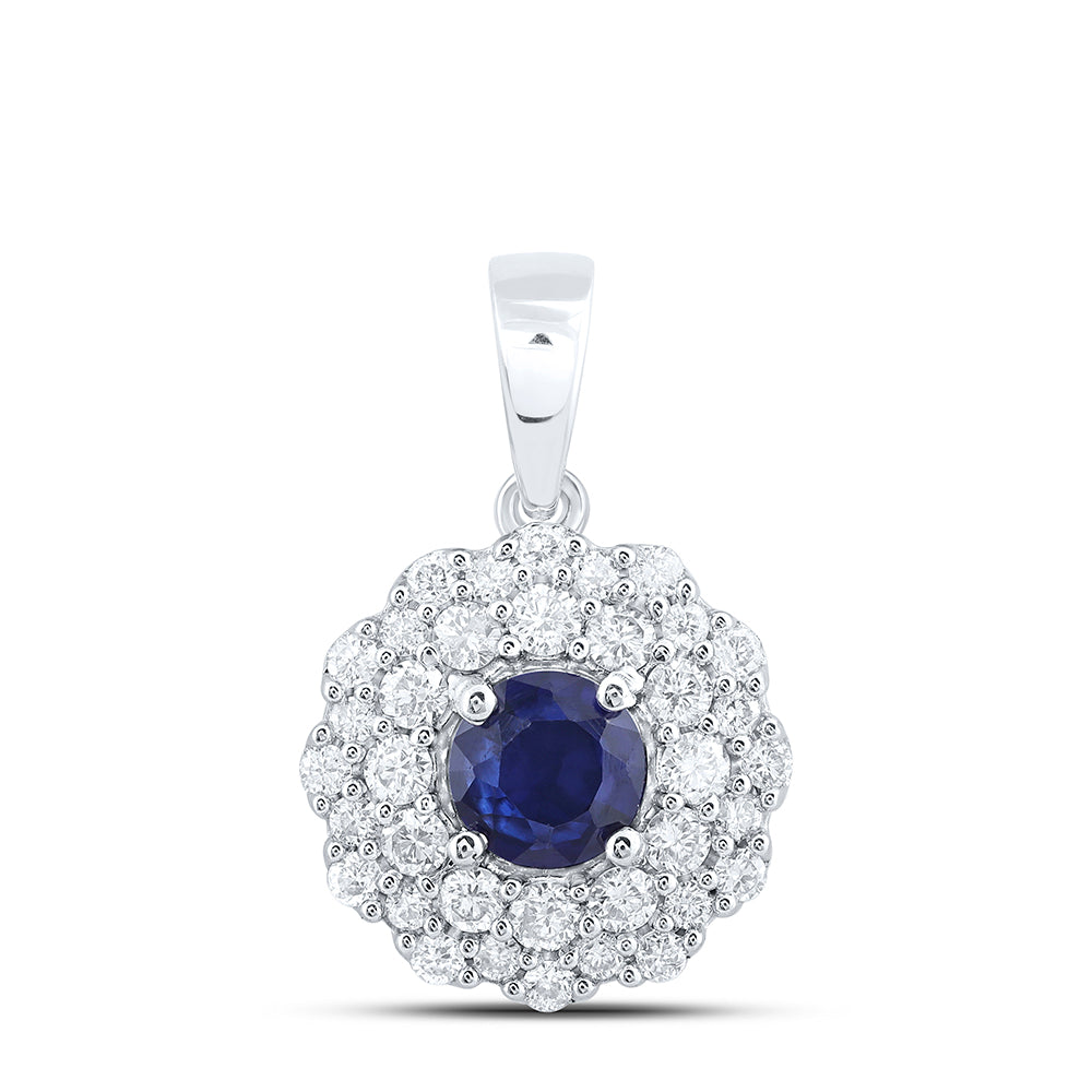 14kt Yellow Or White Gold Diamond Ana M 4.00 Mm Round Emerald Natural Gem Pendant