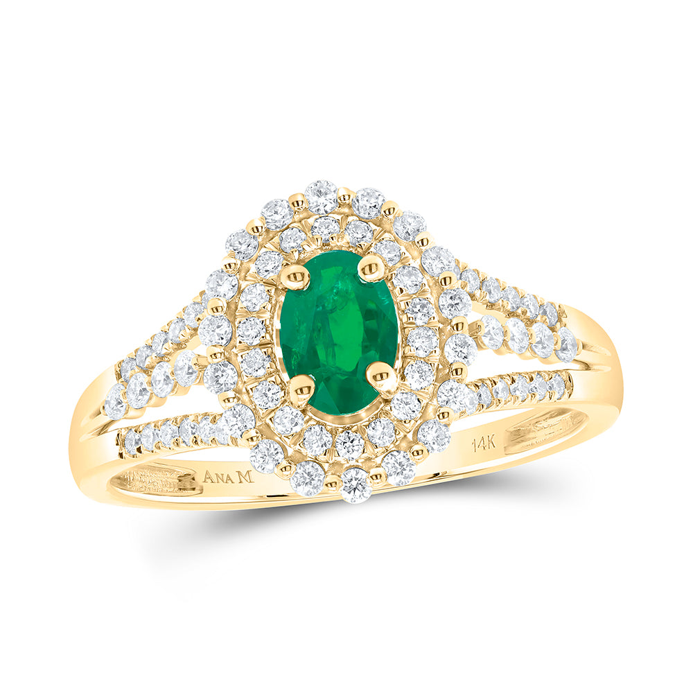 14kt Yellow Or White Or Rose Gold Diamond Ana M 6x4mm Oval Natural Gem Wedding Engagement Anniversary Ring