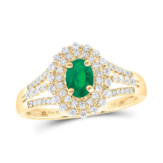 14kt Yellow Or White Or Rose Gold Diamond Ana M 6x4mm Oval Natural Gem Wedding Engagement Anniversary Ring