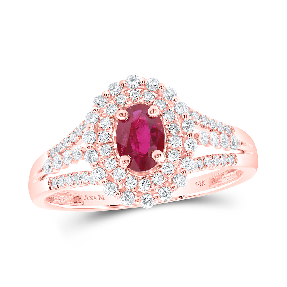 14kt Yellow Or White Or Rose Gold Diamond Ana M 6x4mm Oval Natural Gem Wedding Engagement Anniversary Ring