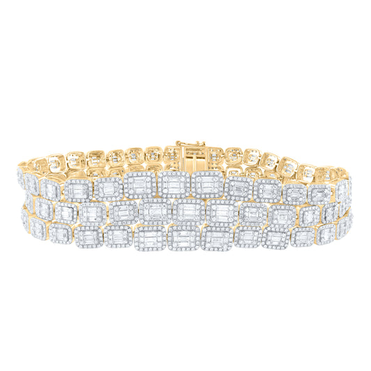14K Yellow Gold 11 Ctw Diamond Mens Bracelet (8.50 Inch)