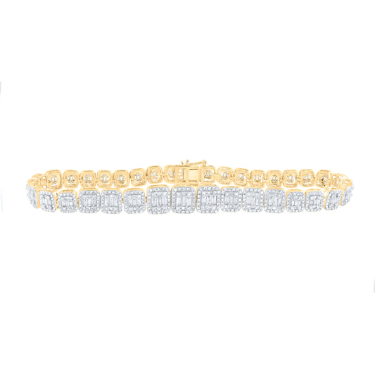 14kt Yellow Gold 4 1/4 Cttw Diamond Ana M Mens Bracelet, Length: 8.5 Inch
