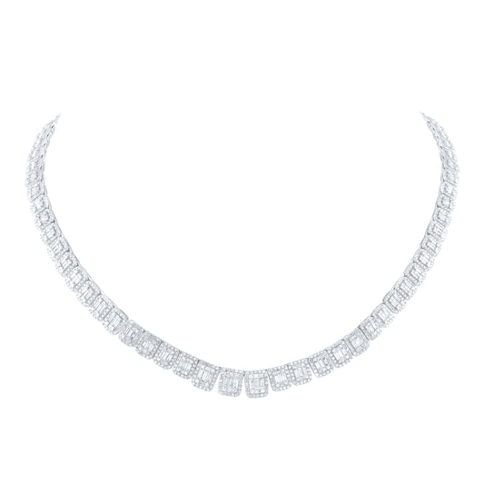 14kt White Gold 7 7/8 Cttw Diamond Ana M Ladies Necklace, Length: 17 Inch