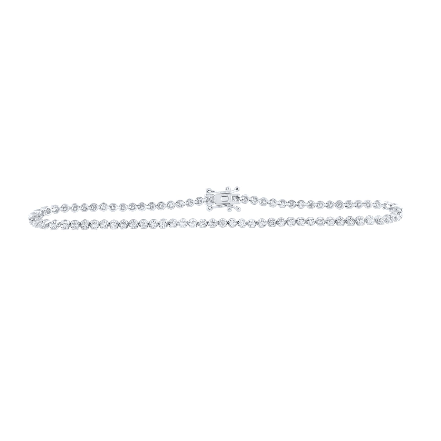 10kt White Gold 1 3/8 Cttw Diamond Tennis Bracelet, Length: 8 Inch