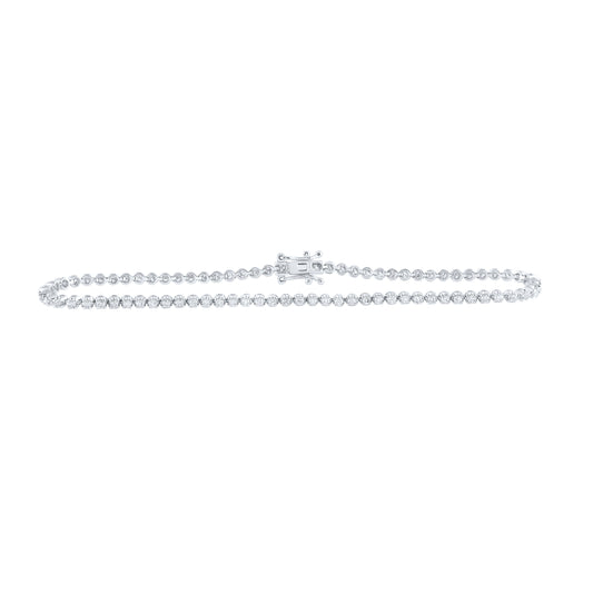 10kt White Gold 1 3/8 Cttw Diamond Tennis Bracelet, Length: 8 Inch