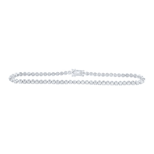 10kt Yellow Or White Gold Diamond Tennis Bracelet, Length: 8 Inch
