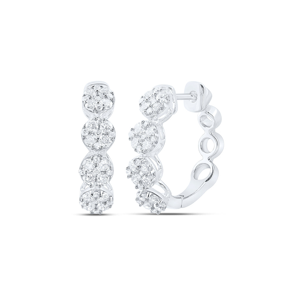 10kt Yellow Or White Gold Diamond Fashion Hoops Earring