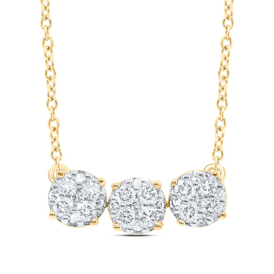 10kt Yellow Or White Gold Diamond Fashion Necklace, Length: 18 Inch