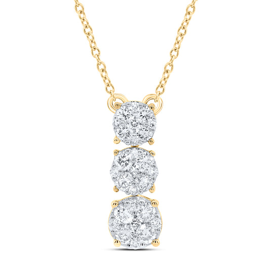 10kt Yellow Or White Gold Diamond Fashion Necklace, Length: 18 Inch