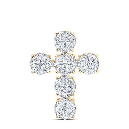 10kt Yellow Or White Gold Diamond Fashion Cross Pendant