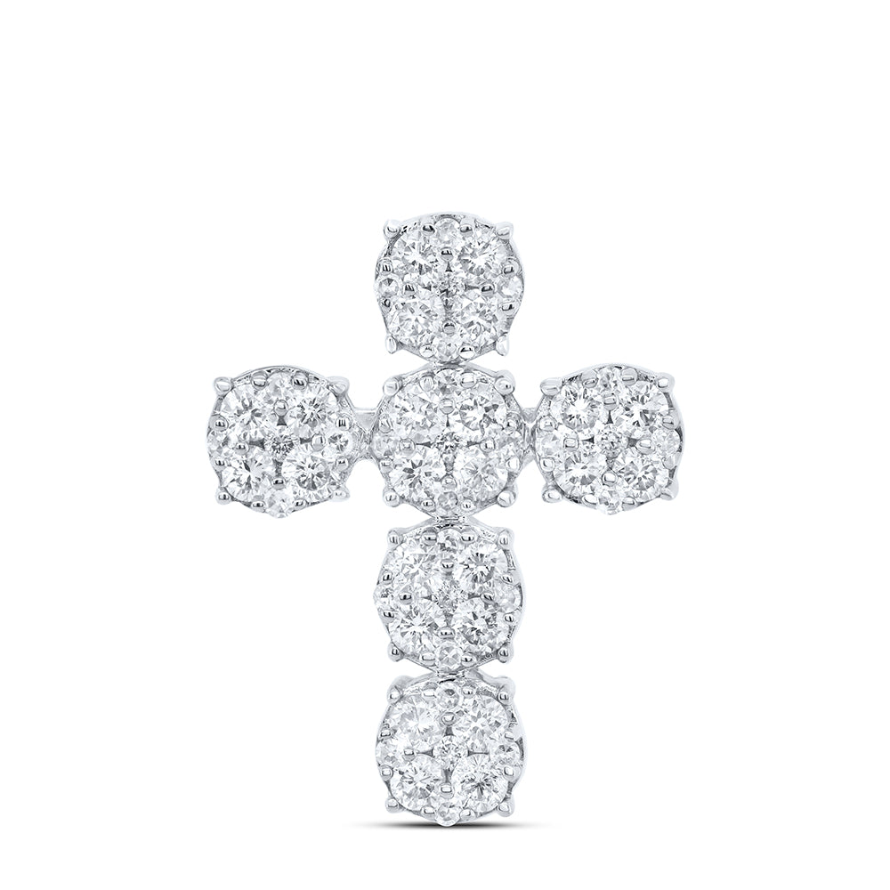 10kt Yellow Or White Gold Diamond Fashion Cross Pendant