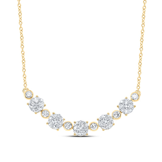 10kt Yellow Gold 1 Cttw Diamond Fashion Necklace, Length: 18 Inch