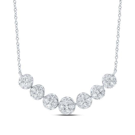 10kt White Gold 1 Cttw Diamond Fashion Necklace, Length: 18 Inch