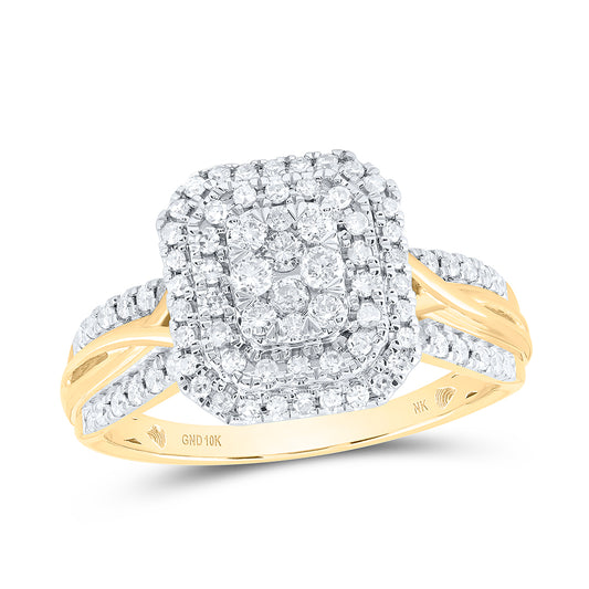 10kt Yellow Gold 1/2 Cttw Diamond Bridal Wedding Engagement Anniversary Ring, Women Size: 5-9