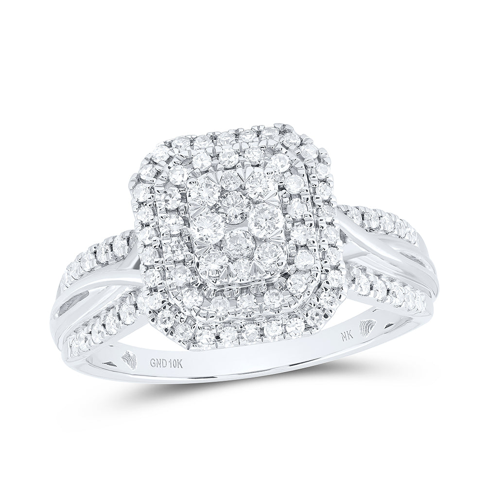 10kt White Gold 1/2 Cttw Diamond Bridal Wedding Engagement Anniversary Ring, Women Size: 5-9