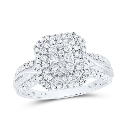 10kt White Gold 1/2 Cttw Diamond Bridal Wedding Engagement Anniversary Ring, Women Size: 5-9